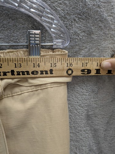 Halston Pants Women's Large Linen Blend Neutral Minimalist - Picture 2 of 8