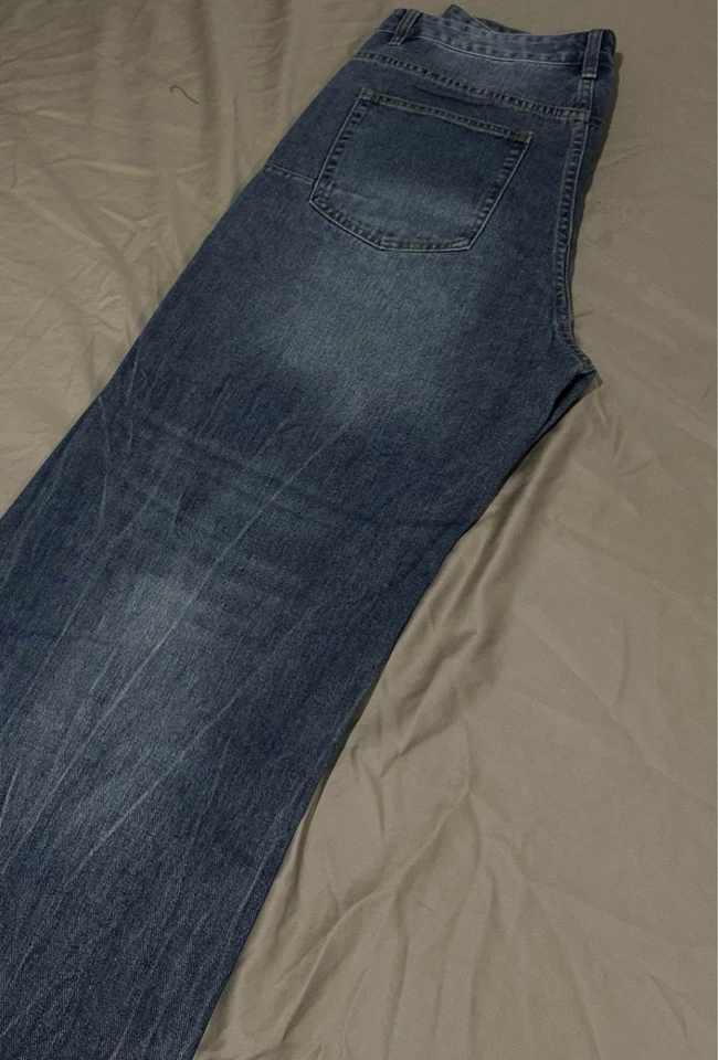 Pantalones de mezclilla para hombre marca púrpura talla 34 holgados azul Foto 3 de 4