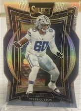 Tyler Guyton 2024 Panini Select Silver Prizm Die Cut 69 Dallas Cowboys Rookie
