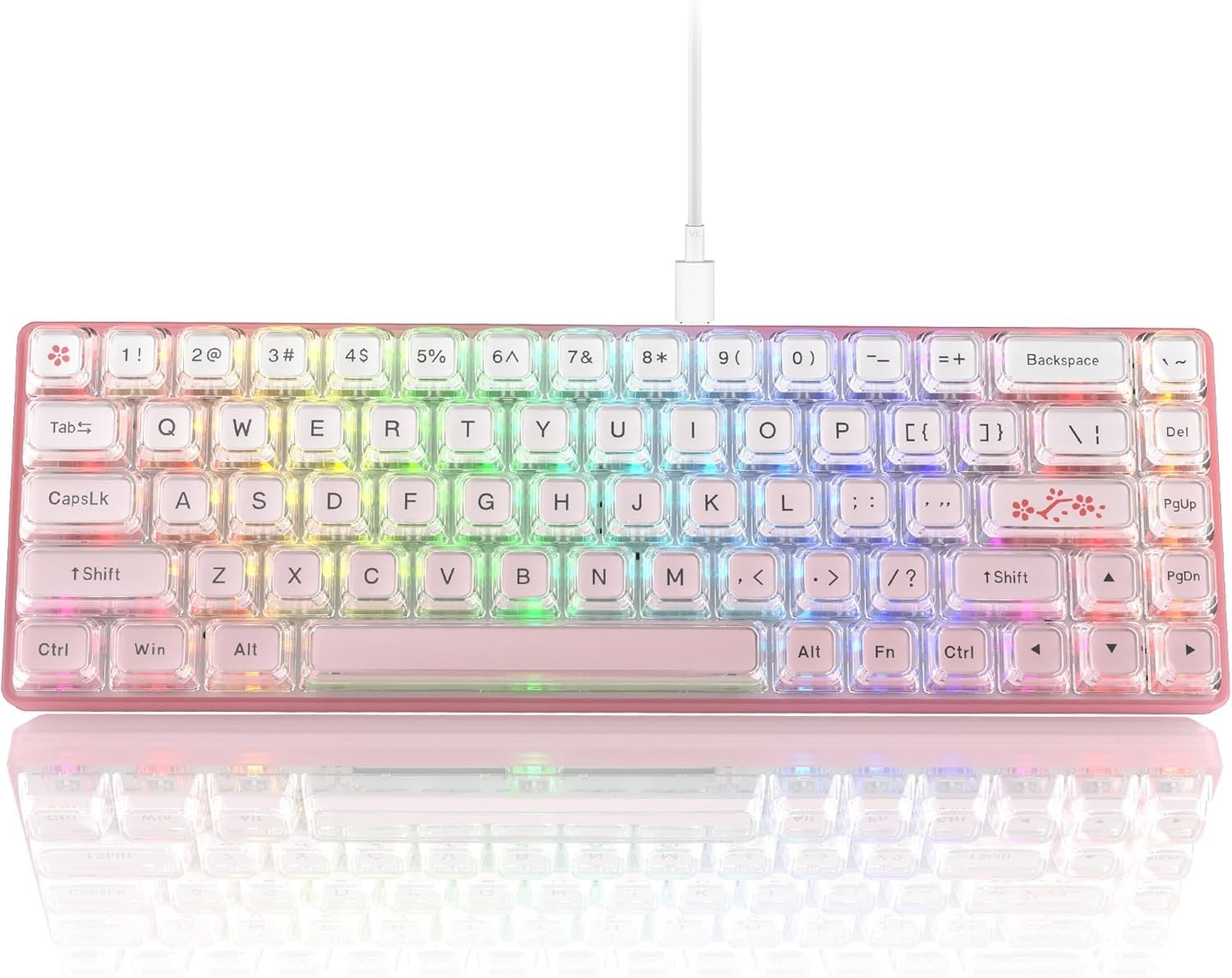 "Womier 60% Percent Keyboard, Gasket Mount Mechanical Gaming White "