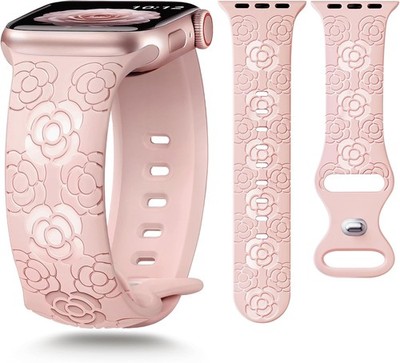 Floral Silicone Strap Compatible with Apple Watch Series 7 41mm