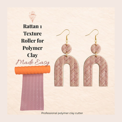 Rattan 1 Struktur Roller Polymer Clay 3D Druck PLA Boho Muster 24x24x100