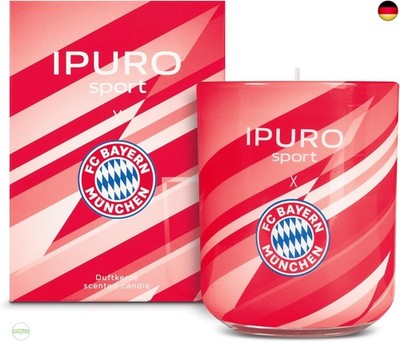 ipuro sport x FC Bayern München Duftkerze - Sportliche Frische mit Grapefruit, 