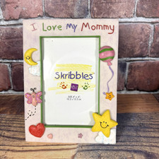 ''I Love My Mommy'' Skribbles RUSS Picture Photo Frame Ceramic Holds 4 x 6
