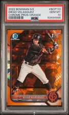 2022 Bowman Chrome Sapphire Diego Velasquez 1st Orange Jersey # 1/50 PSA 10