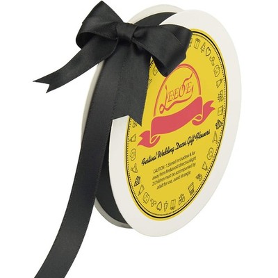 Double Face Black Satin Ribbon 5/8 Inch x 50 Yards Polyester Gift Wrapping