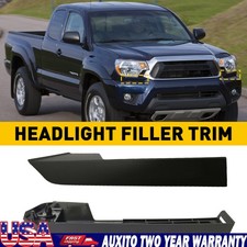 Front Bumper Filler Headlight Trim Panel & LH RH Set For Toyota Tacoma 2012-2015