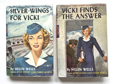 Vtg Lot of 2 Vicki Barr Flight Stewardess Helen Wells HC/DJ Books 1-2 Series