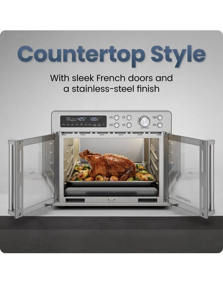 Chefman 10 en 1 Acero Inoxidable Puerta Francesa Tostadora Horno Freidora de Aire $239 VENTA AL POR MENOR Foto 2 de 4