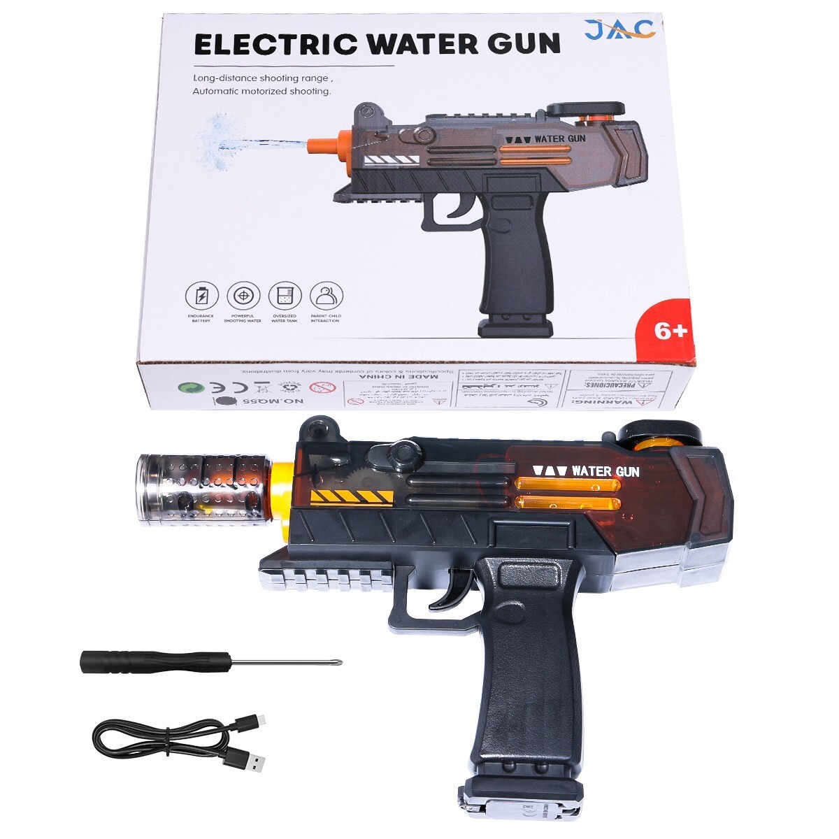 Electric Water Gun Ultimate Battle Blaster with Realistic Gun Muzzle Flame New