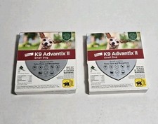2x K9 Advantix II Elanco Flea and Tick For SMALL Dogs 4-10 lbs 4 Monthly Doses