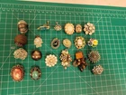 Vintage Clip On Earrings Single Lot Costume Jewelry Rhinestone Pearl Gold Craft