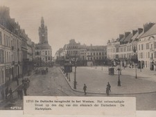 WW1 RARE Douai France German Retreat Marketplace 1918 - Original Press Photo
