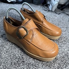 Vintage 70s Leather Wood Sole Clogs/Mules Qualicraft Rollin Soles Brazil Sz 9