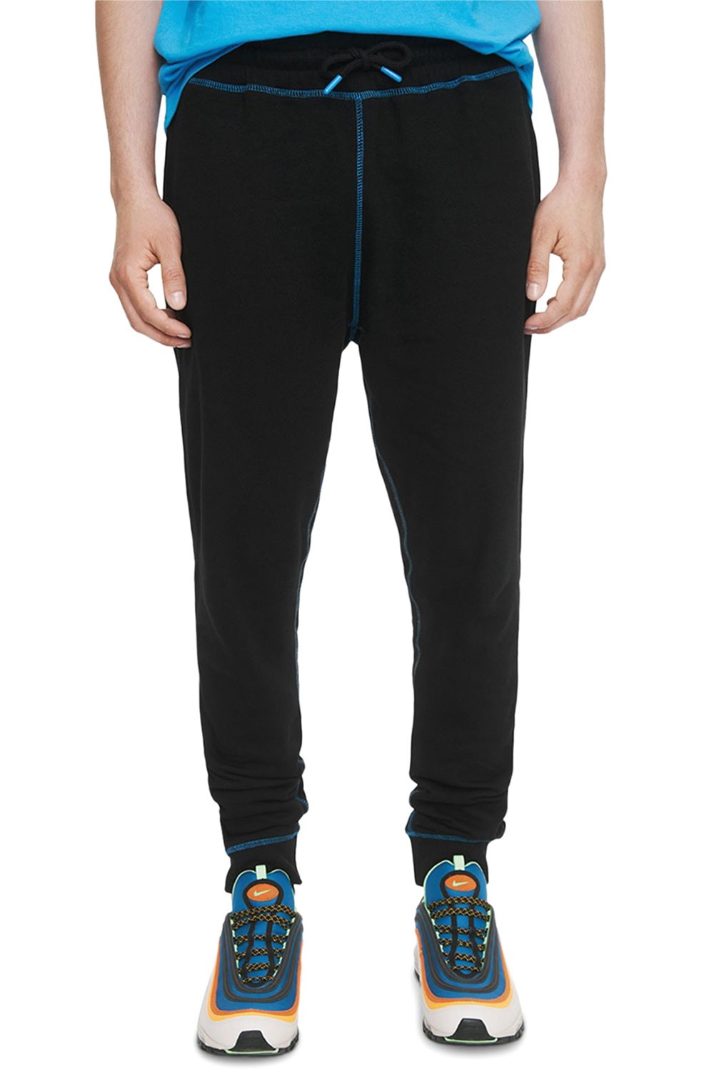 Мужские брюки для бега трусцой Elevenparis обычного покроя с контрастной застежкой-молнией большого размера черного цвета 5190₽