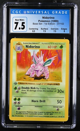 Nidorino (1st Edition) graded CGC 7.5 for sale on eBay