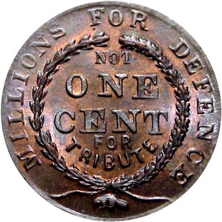 Millions For Defence Not One Cent For Tribute Patriotic Civil War Token