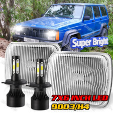 Pair 7x6 Headlights Hilo Beam Drl H6054 For 1986 1987-1995 Jeep Wrangler Yj A