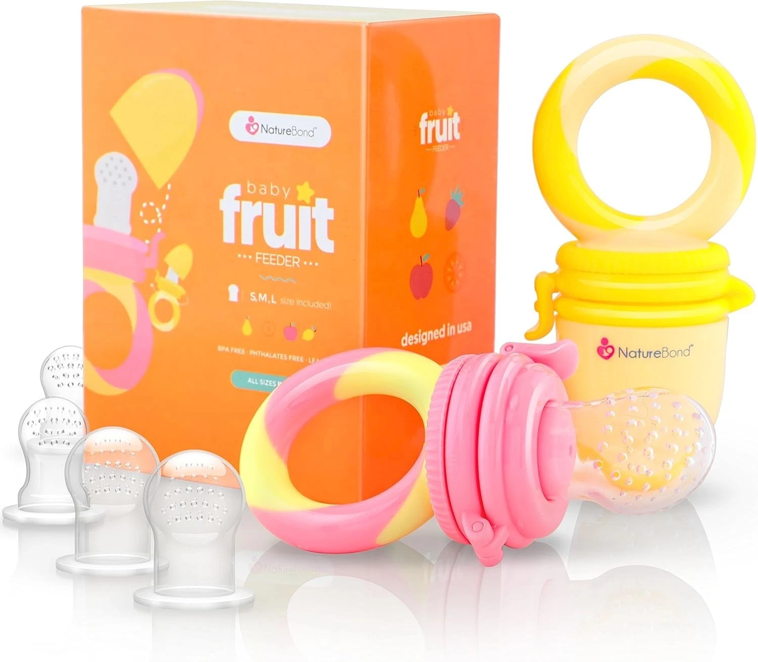 Infant Teething Toy & Food Feeder - 2 Pack with Adjustable Silicone Teats