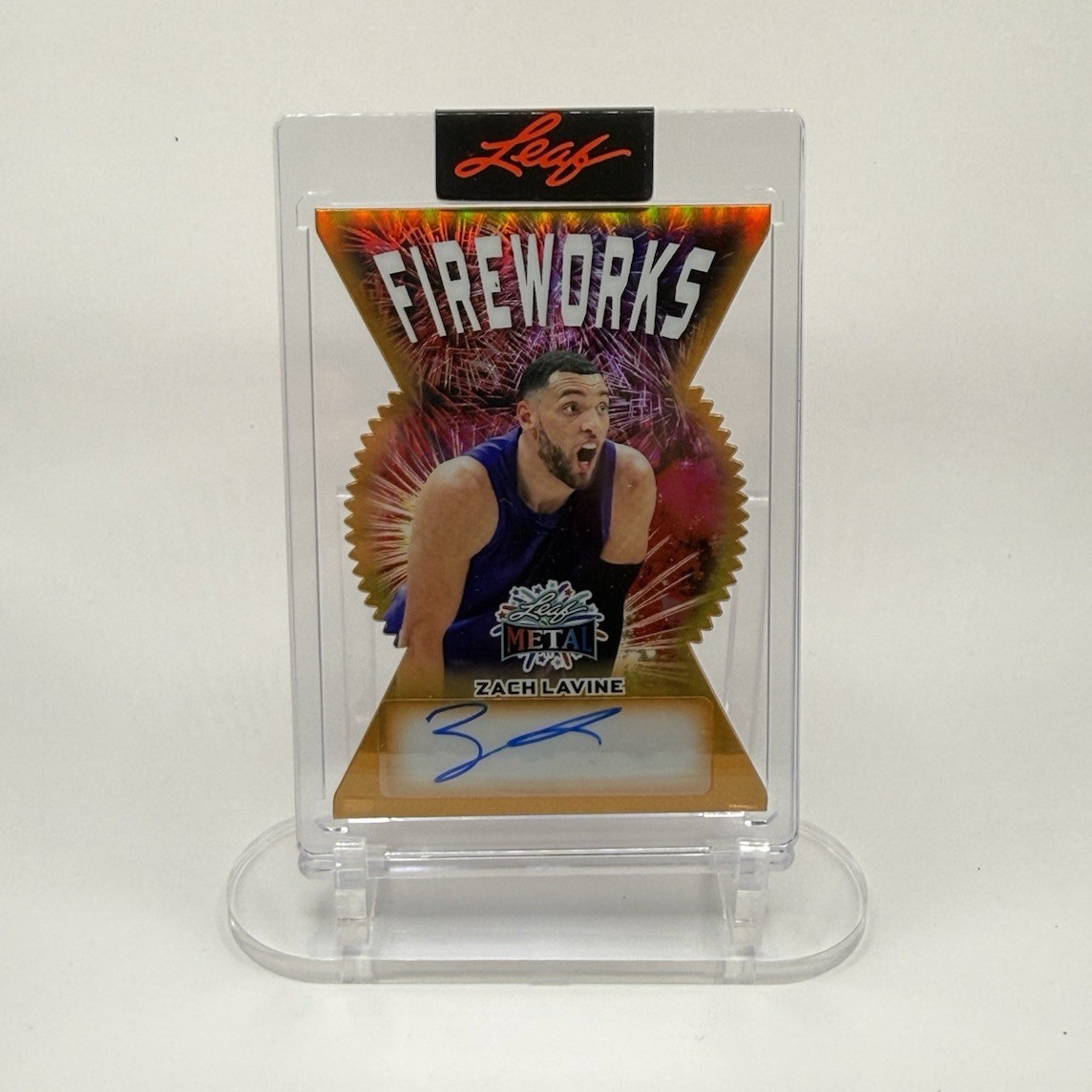Leaf Metal 2025 Zach LaVine Fireworks Hard Signed Auto 1/1 F-ZLV