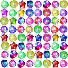 108 Pcs Light up Rings Party Favors LED Flashing Jelly Rings Bumpy Glow in th...