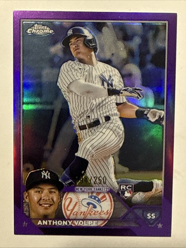 ANTHONY VOLPE 2023 Topps Chrome #4 Purple Refractor /250 RC Yankees - Picture 1 of 3
