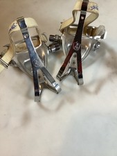 Stunning Vintage Campagnolo C-Record Road Pedals Chrome Clips And Straps 2349