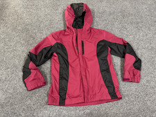 REI Jacket Girls XL Red Black Hooded Rain Windbreaker Outdoor Hiking
