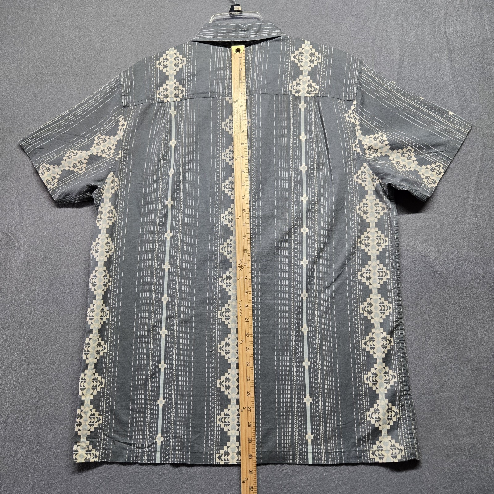 pendleton button up gray  cream pattern shirt siz… - image 5