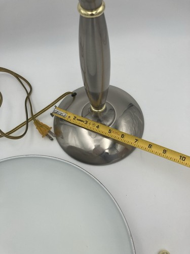 Vintage 17” Chrome Atomic Table Desk Lamp Flying Saucer UFO Shade MCM 3Way Touch - Picture 8 of 15