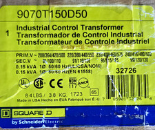 Square D 9070T150D50 Type T Industrial Control Transformer 0.15kVA 1PH 50/60Hz