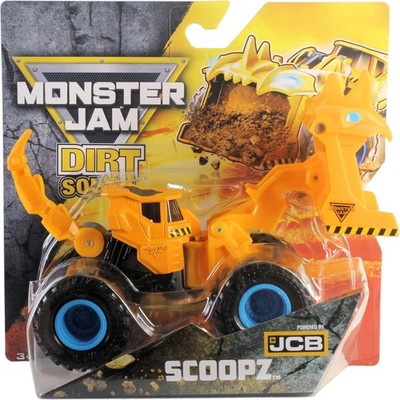 Monster Jam Dirt Squad SCOOPZ Monstertruck Maßstab 1:64 Spielzeug angetrieben von JCB