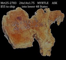 Myrtle Burl Slab Live Edge river table DIY Mrt25-2783