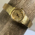 Vintage Timex Q Women Fashion Gold Tone Quartz Analog 16mm Watch 5 3/4"