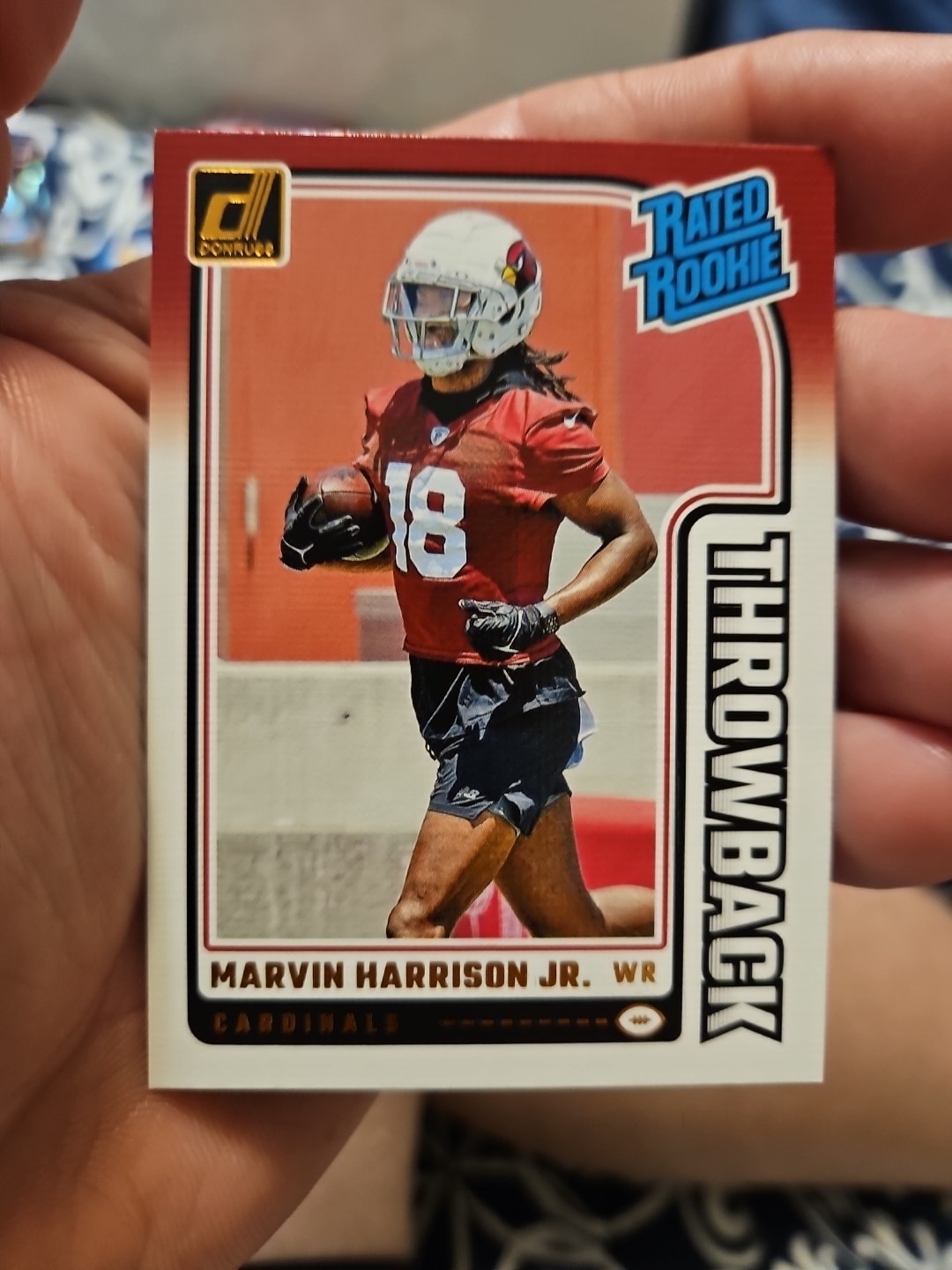 2024 Donruss Football Marvin Harrison Jr. Rated Rookie Throwback Cardinals #44