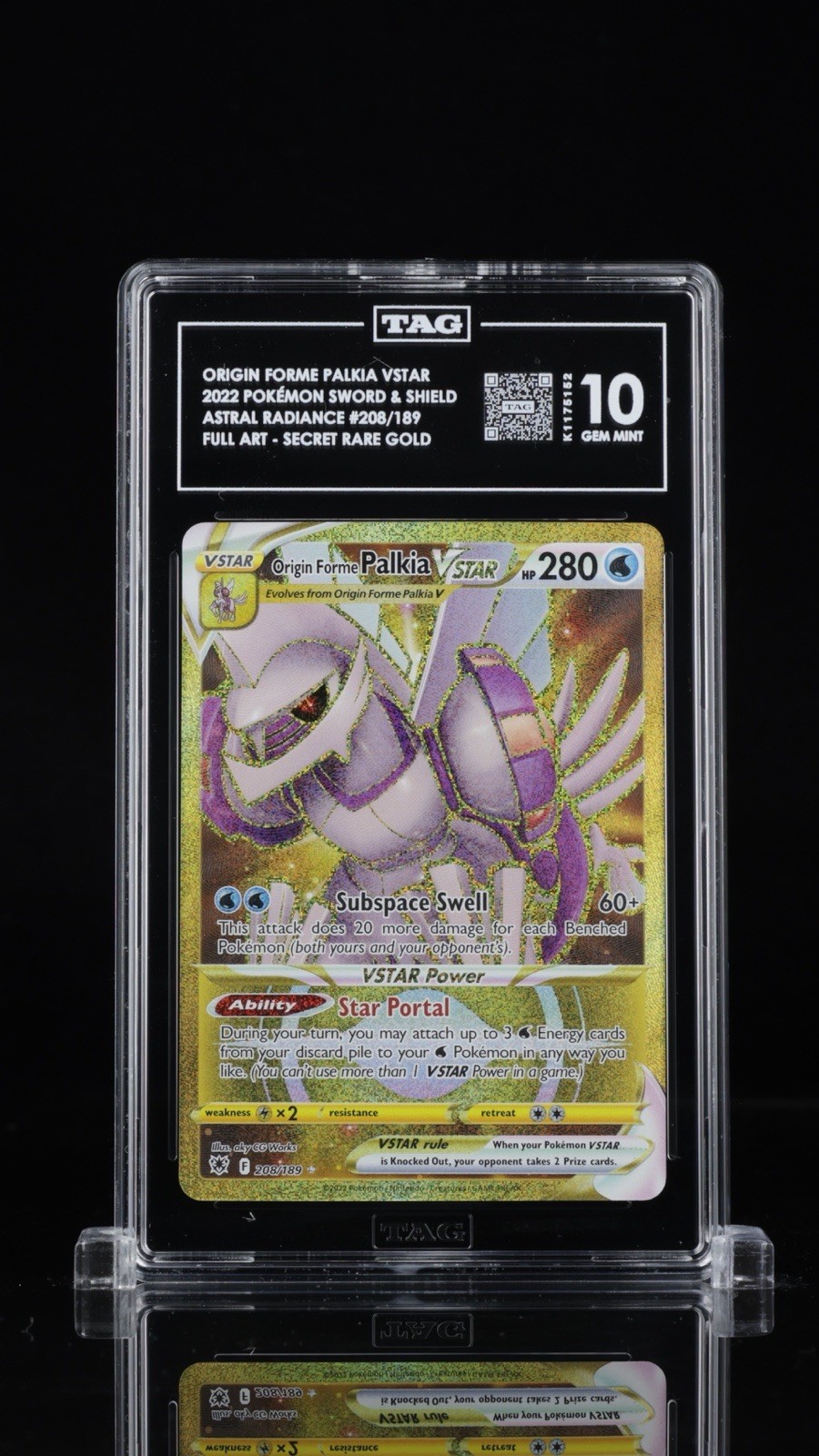 TAG 10 Origin Forme Palkia Pokemon VSTAR 208/189 Astral Radiance