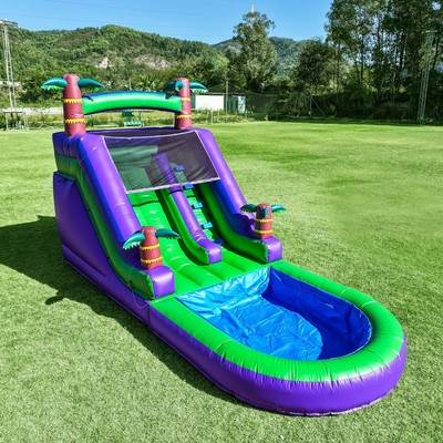 #ad #ad 21ft Commercial Inflatable Water Slide Pool for Kids Adults Use Without Blower $884.31