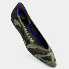 Rothy's The Point Green Camo Slip On Flats Size 9.5