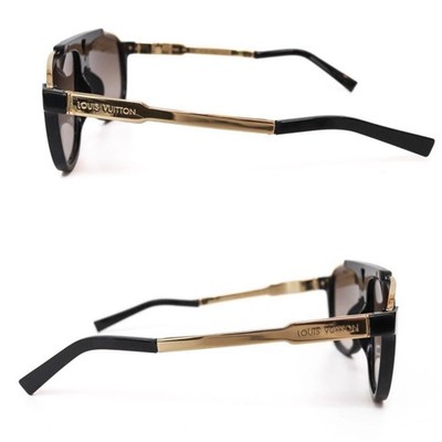 Louis Vuitton Mascot Wellington Sunglasses Z0936E Black Gold 59mm