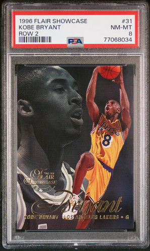 PSA 8 1996 Flair Showcase Kobe Bryant Row 2 Rookie RC #31