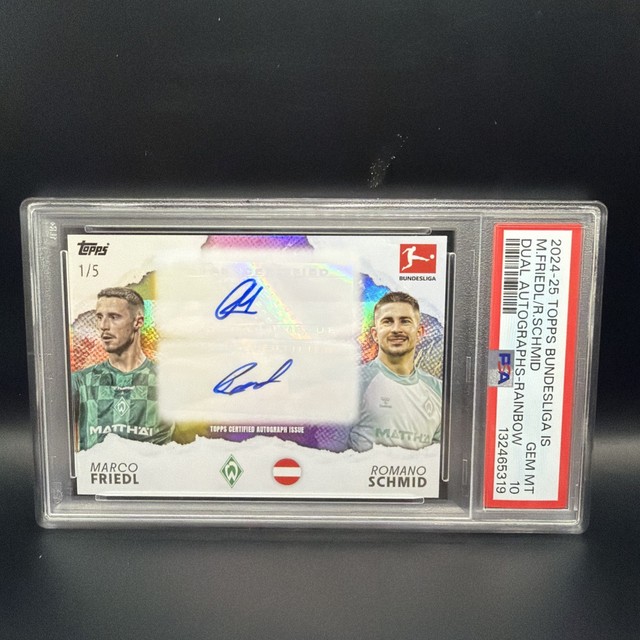 Topps Romano Schmid Marco Friedl Dual Auto /5 PSA10 International Stars