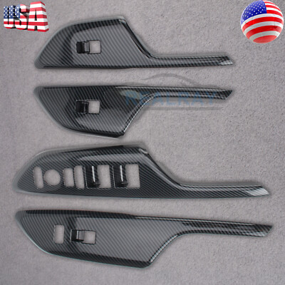 Carbon Fiber Door Window Switch Cover Trim for 2016-2020 Honda Civic Sedan Coupe