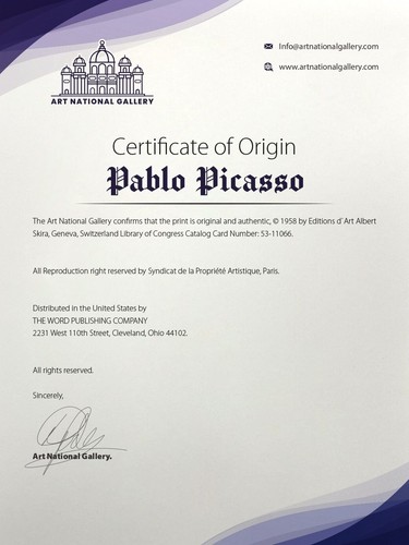Original Pablo Picasso, 1958 signed lithograph, coa and appraisal for $3,500 usd - Picture 9 of 12