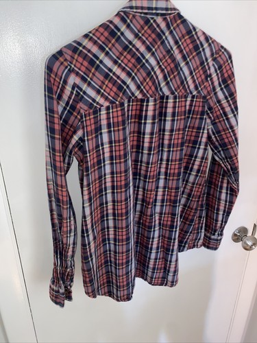 Girl Krazy Boyfriend Women’s Size S Plaid Button 100% Cotton Long Sleeve Shirt - Picture 8 of 12
