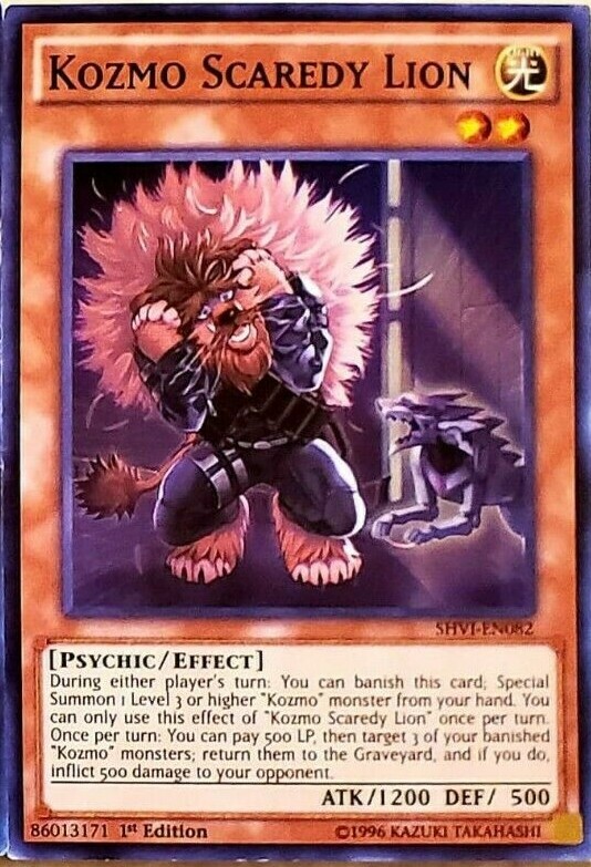 yugioh card that's half lion Yu-Gi-Oh! - Super War-Lion (PP02-EN001) - Premium Pack 2 - Unlimited Edition Kozmo Scaredy Lion SHVI-EN082 |
