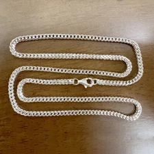 2.8mm Real 925 Sterling Silver Necklace Square Foxtail Chain 12-30" Lobster Long