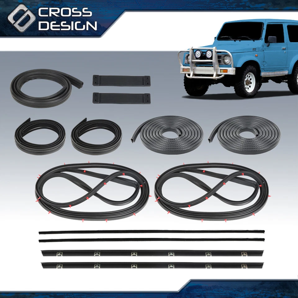 Ajuste para Suzuki Samurai SJ410 SJ413 puerta ventana moldura sello adorno bigote Foto 2 de 4