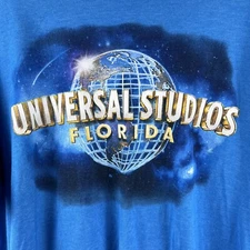 Universal Studios Florida Adult Medium Blue Graphic Tshirt Vacation Travel Merch