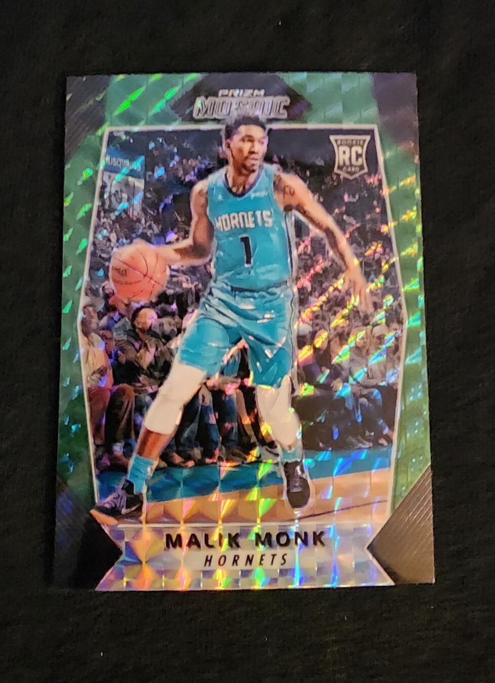 2017-18 Panini Prizm Mosaic Green Malik Monk #36 Rookie RC