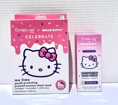 The Creme Shop x Hello Kitty CELEBRATE (3) Sheet Masks + Moisturizing Hand Creme